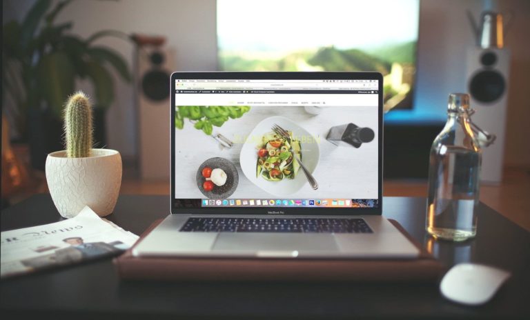 Home page of a website on a MacBook Pro