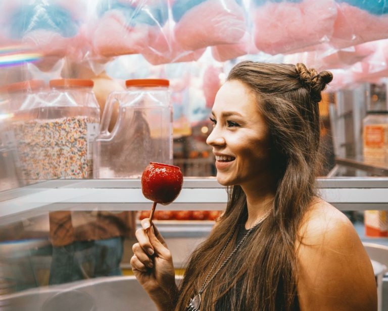 customer in candy store