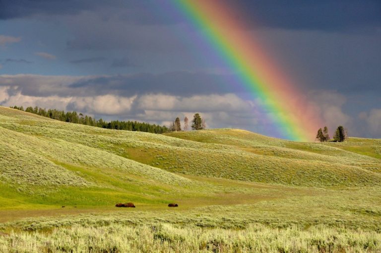 Landscape with rainbow