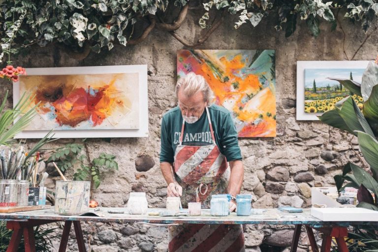 Artist at work in Italy