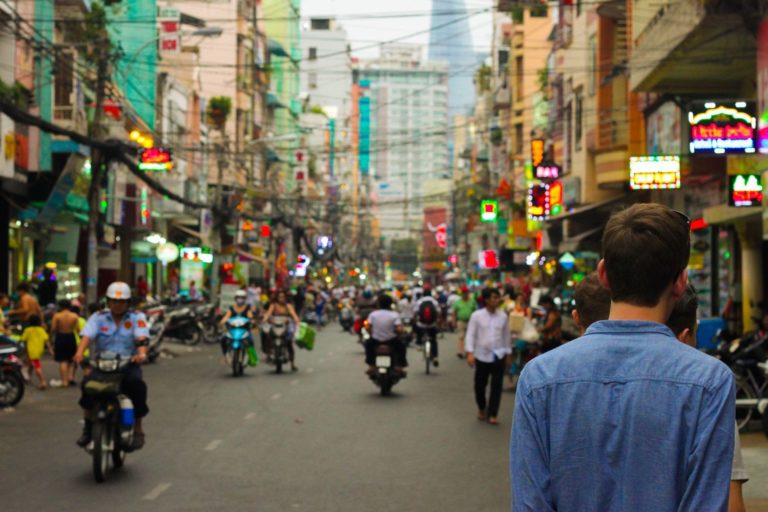 A busy street in Ho Chi Minh City, Vietnam