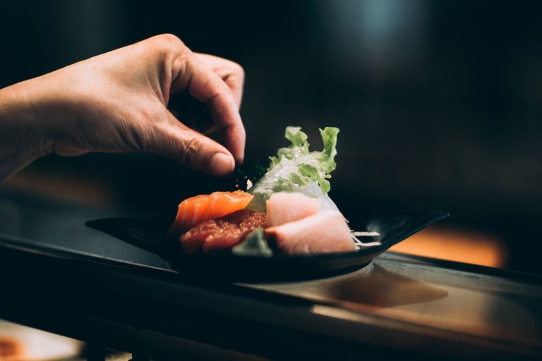 Person eating sushi