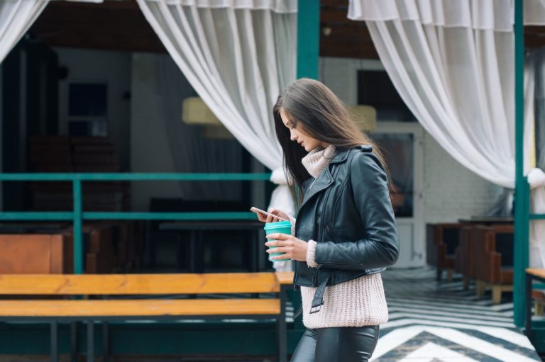 Woman with smartphone