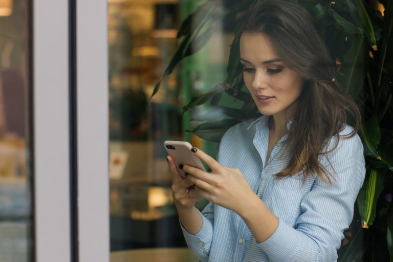 Girl using phone