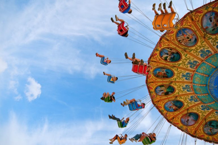 Amusement park swings