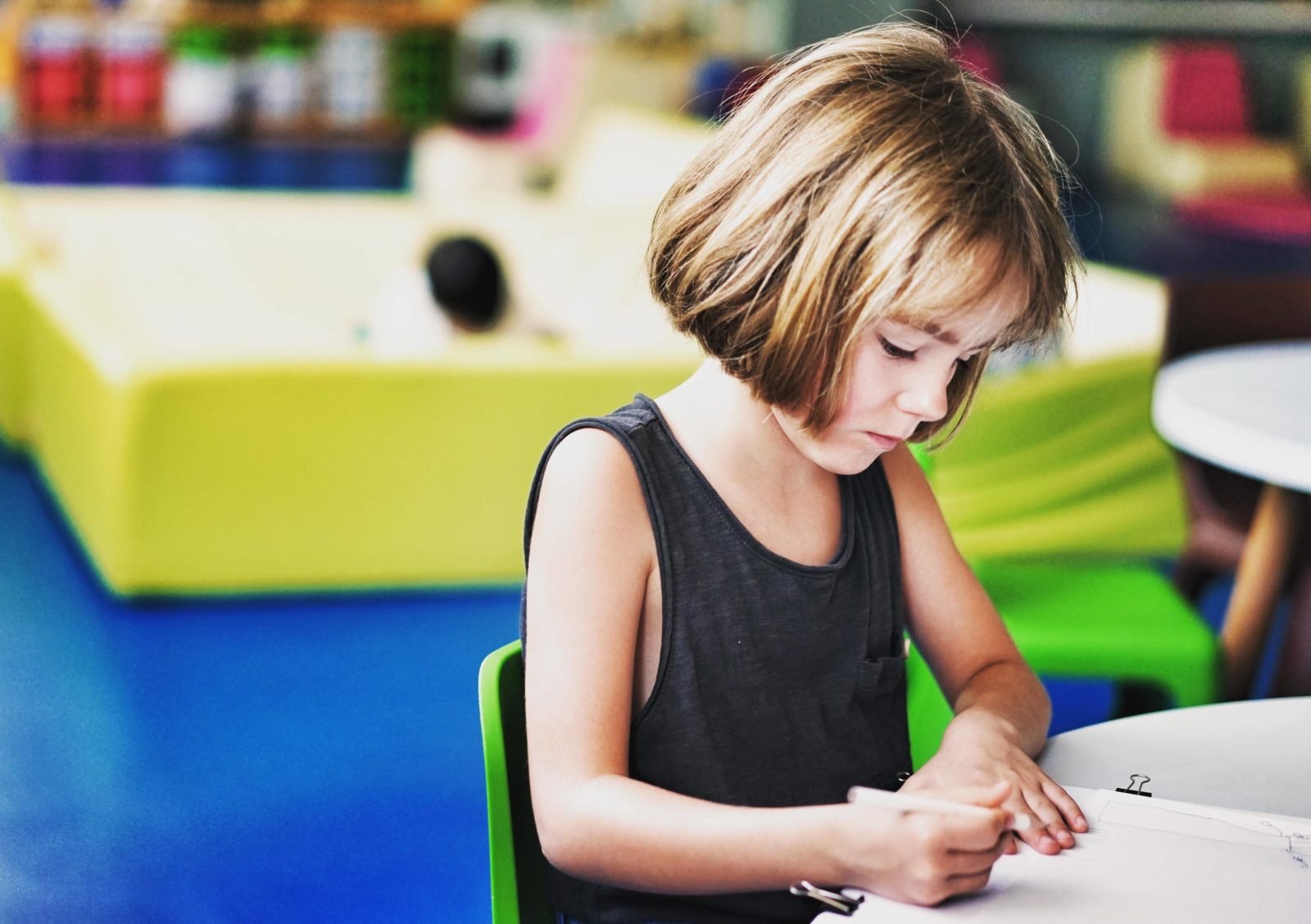 little girl drawing