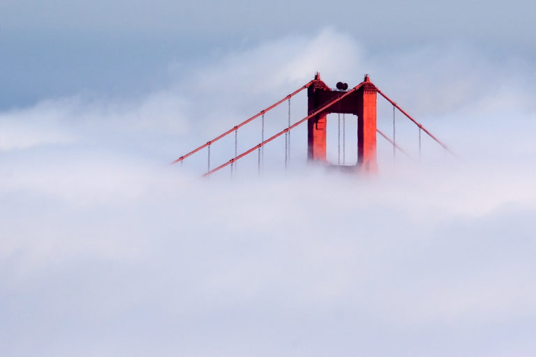 Golden Gate Bridge Obscured By Fog.