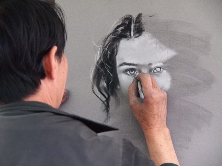 Person holding a black-and-white content marketing comics text.