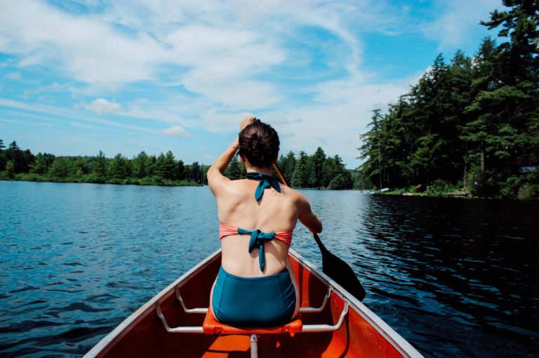 Woman kayaking