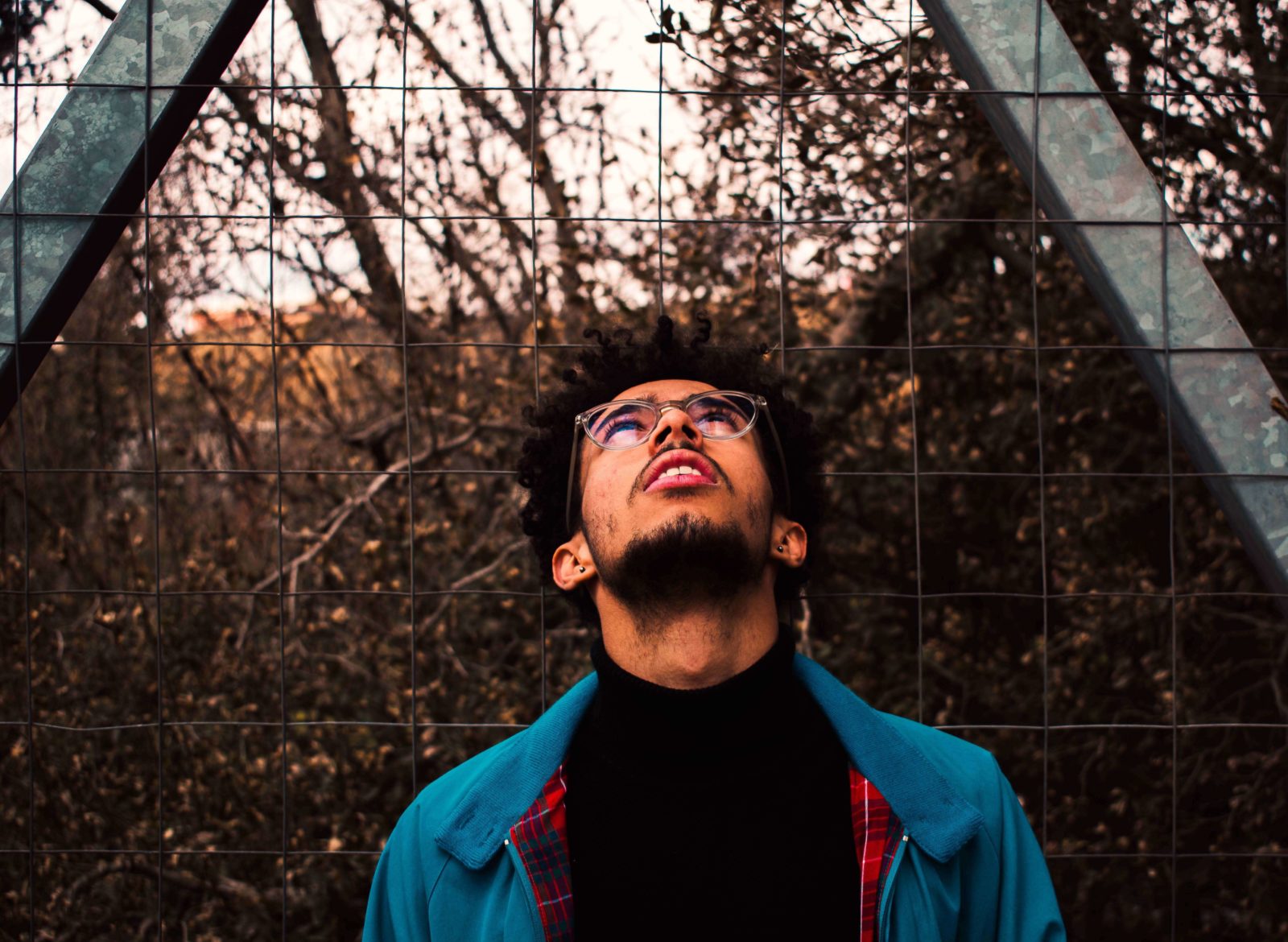 Man looking up