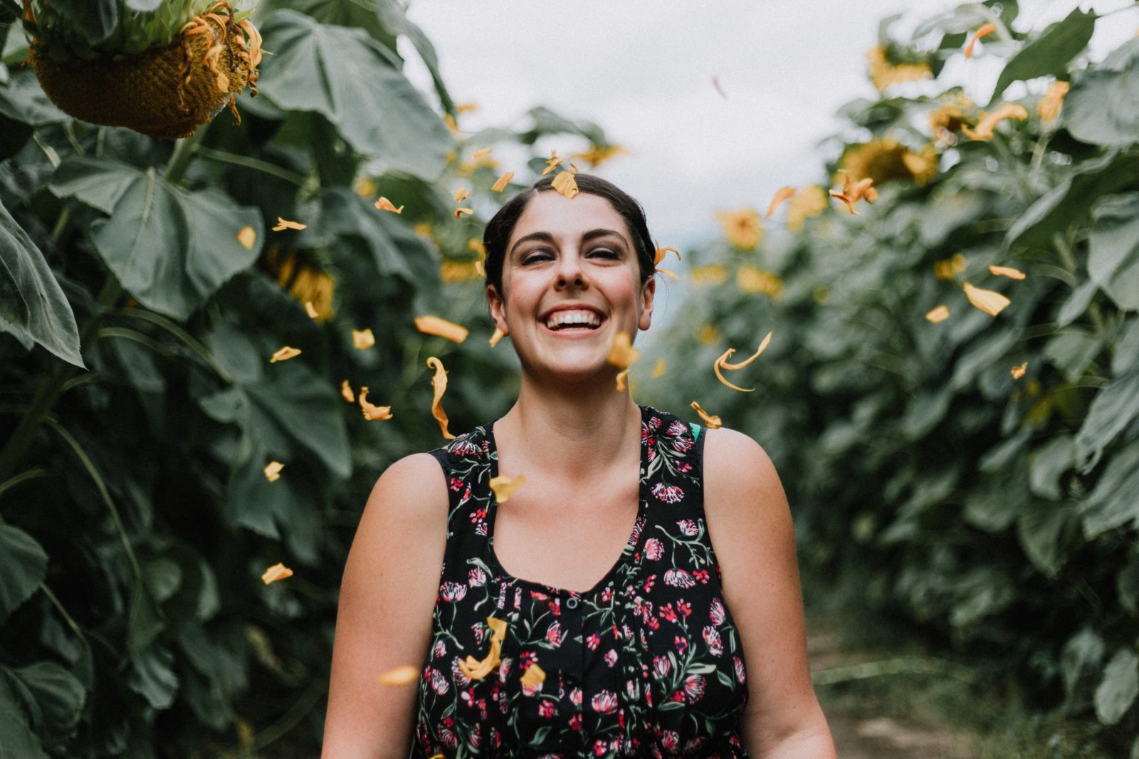 happy woman outside