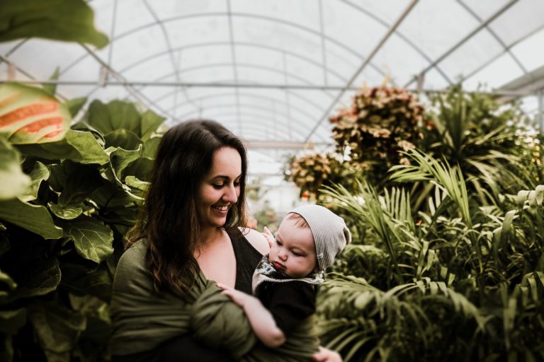 Mother holding child