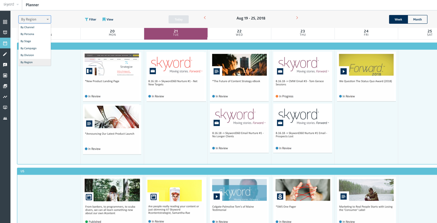 Skyword Enterprise Content Marketing Planner