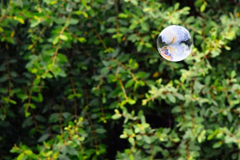 A bubble representing the content bubble myth discussed in recent headlines floats in the air