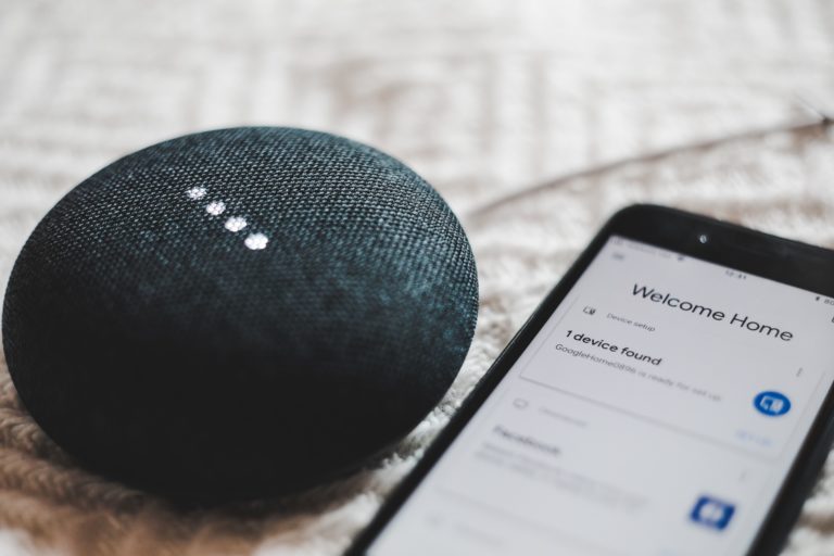A Google device being used for a voice search.