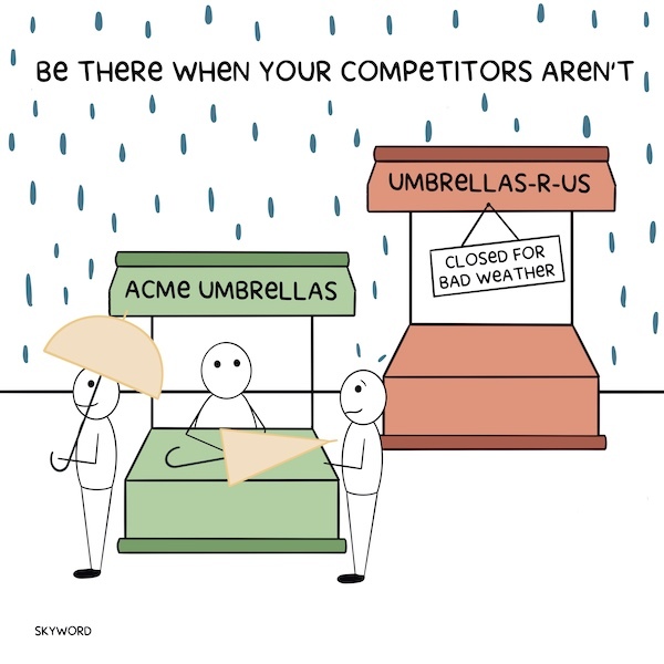 be there when your competitors aren't
