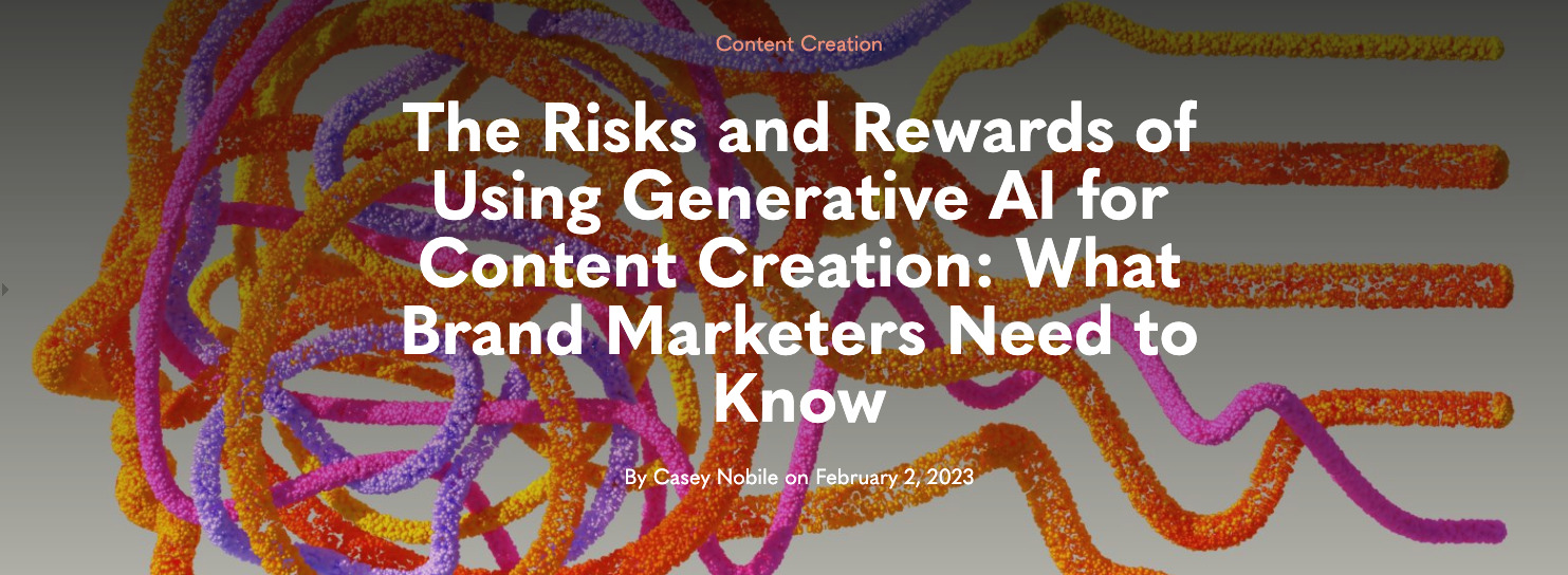 The risks and rewards of AI-generated content creation article image