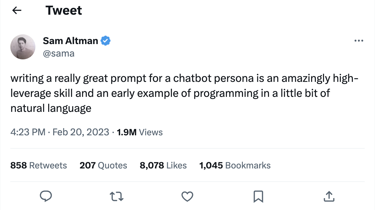 Sam Altman Tweet